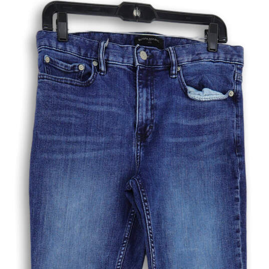 Mens Blue Denim Medium Wash 5-Pocket Design Skinny Leg Jeans Size 31X32 image number 3