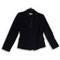 Womens Blue Long Sleeve Notch Lapel Flap Pockets Two Button Blazer Size 6 image number 1