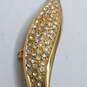 Christian Dior Authentic Gold Tone Rhinestone Brooch W/C.O.A 16.1g image number 4