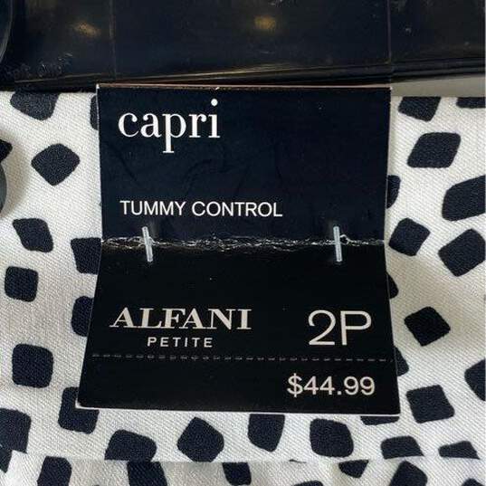 Alfani White/Black Capri Pants - Size 2P image number 3