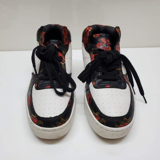Coach White Leather Hi-Top Sneaker-Floral Wild Lilly- Mens 7.5 image number 3