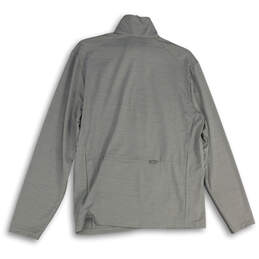 Mens Gray Embroidered Long Sleeve Full Zip Activewear Jacket Size Medium alternative image