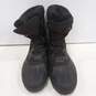 Mens Black Brown Leather Round Toe Lace Up Mid Calf Duck Winter Boots Size 8 image number 3