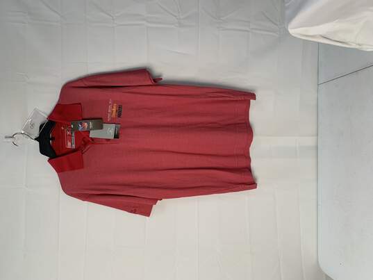 Men's Red NFL Exclusive Polo Short Sleeve Shirt Size: Small image number 3