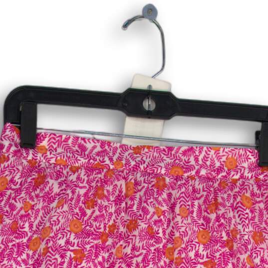 J. Crew Womens Pink Floral Elastic Waist Pleated A-Line Skirt Size S image number 3