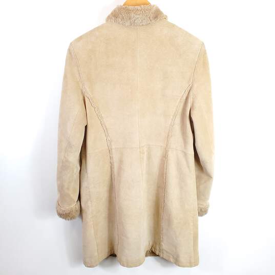 Giacca Women Beige Leather Suede Coat M image number 2