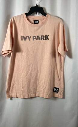 Ivy Park Mens Peach Cotton Crew Neck Short Sleeve Pullover T-Shirt Size Small