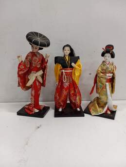 Bundle Of Japanese Dolls 1 Samurai & 2 Geishas