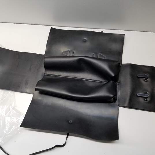 Black Leather Pocket Kit Messenger Pouch image number 4