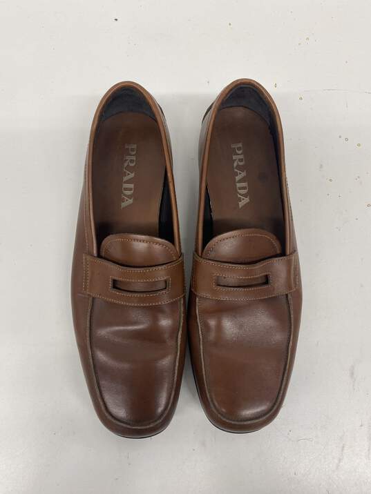 Prada Brown Loafer Casual Shoe Men 6 image number 8