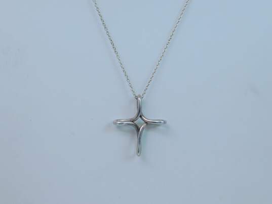 Tiffany & Co Elsa Peretti 925 Sterling Silver Infinity Cross Pendant Necklace 3.3g image number 3