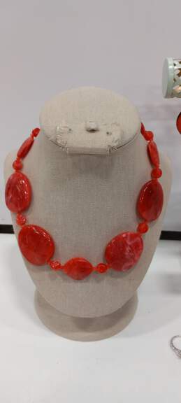 5 Piece Bundle Of Women's Red Themed Costume Jewelry alternative image