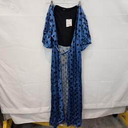 Zara Long Blue and Black Sash Robe Adult Size XL NWT