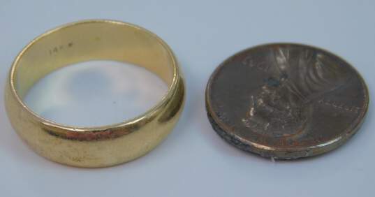 14K Gold Wide Wedding Band Ring 5.6g image number 4