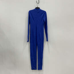 NWT Womens Blue Long Sleeve Mock Neck Back Zip One-Piece Jumpsuit Size XL alternative image