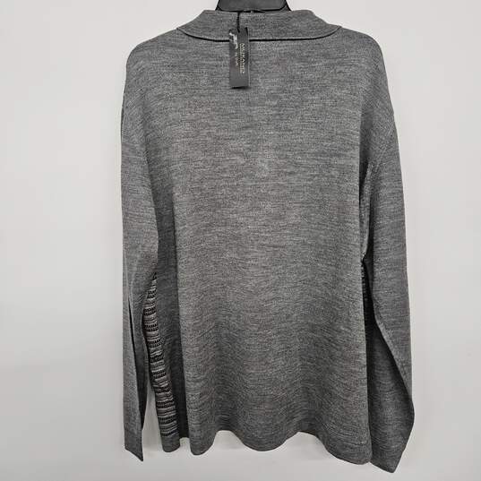 Grey Long Sleeve Collared Sweater image number 2