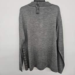 Grey Long Sleeve Collared Sweater alternative image