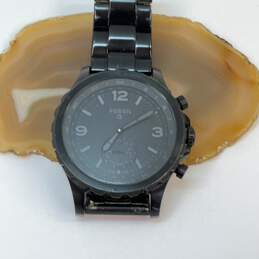 Designer Fossil NDW2A Black Stainless Steel Round Analog Dial Quartz Wristwatch