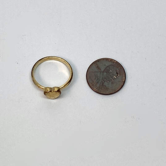 Designer Kate Spade Gold-Tone Tiny Heart Shape Round Band Ring Size 6.75 image number 5
