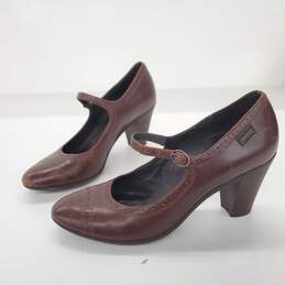 Camper Dark Burgundy Leather  Mary Jane Heels Size 8.5