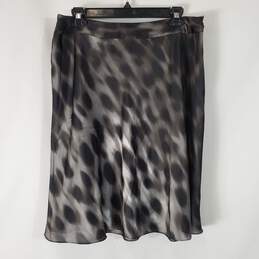 Kenneth Cole Women Gray Print Skirt SZ M NWT