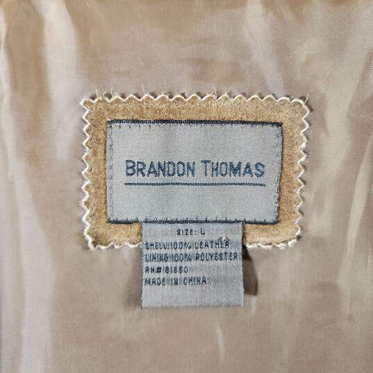 Brandon Thomas Women Brown Leather Jacket sz L image number 4