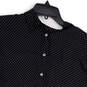 Womens Black White Polka Dot Short Sleeve Collared Button-Up Shirt Size L image number 3