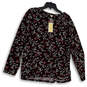 NWT Womens Multicolor Floral Keyhole Neck Long Sleeve Blouse Top Size XL image number 1