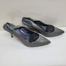 Kenneth Cole Gray Leather Sling Back High Heels