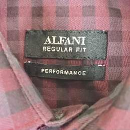 Alfani Men Multicolor Plaid Button Up Shirt Sz L alternative image