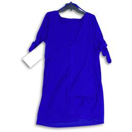 NWT Jessica Howard Womens Blue Short Sleeve Pullover A-Line Dress Size 16 alternative image