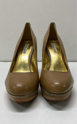Charles David Tan Leather Platform Pump Heels Shoes Size 10 B alternative image