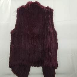 Halogen Purple Open Front Faux Fur Vest WM S alternative image