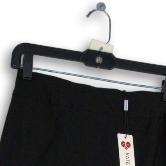NWT Womens Black Flat Front Side Zip Straight & Pencil Skirt Size Small image number 3