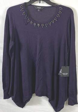 Simply Vera Women Purple Jeweled Sweatshirt PL