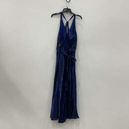 NWT Womens Blue Shimmery Sleeveless V-Neck Fashionable Maxi Dress Size 3XL alternative image