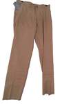 NWT Mens Khaki Flat Front Straight Leg Pockets Formal Dress Pants image number 2