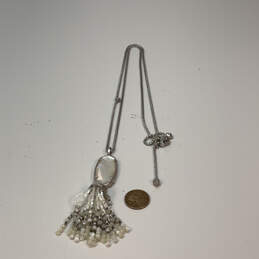 Designer Kendra Scott Silver-Tone Crystal Stone Tassel Pendant Necklace alternative image