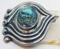 MMA Mexico 925 Modernist Abalone Shell Puffed Pointed Scrolled Pendant Brooch image number 4