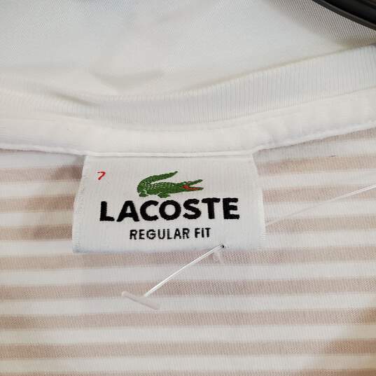 Lacoste Men White Stripe T Shirt sz 7 image number 3