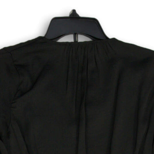 Womens Black Long Sleeve V-Neck Pullover Peplum Blouse Top Size XS image number 4