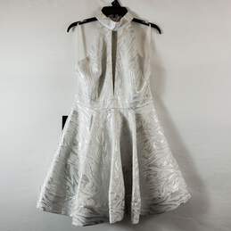 Bebe Women White Metallic Dress Sz 10 NWT