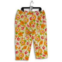Womens Multicolor Floral Regular Fit Straight Leg Capri Pants Size XL alternative image