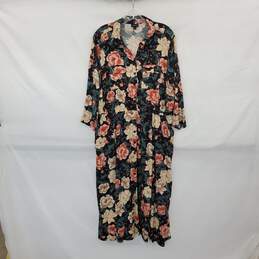 Torrid Black Floral Patterned Button Up Maxi Dress WM Size 1 ( 14/16 )