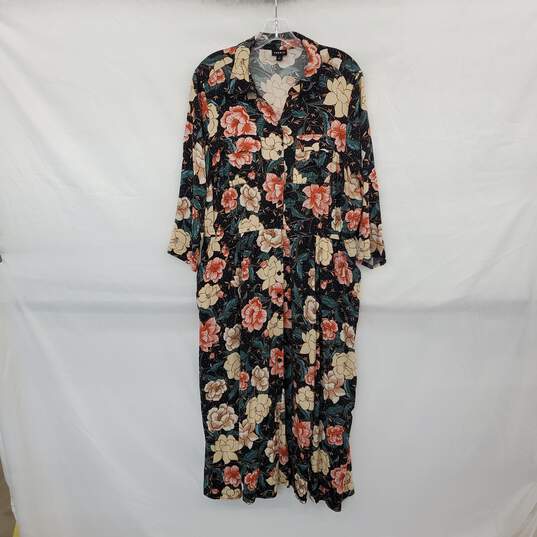 Torrid Black Floral Patterned Button Up Maxi Dress WM Size 1 ( 14/16 ) image number 1