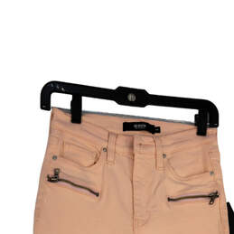 NWT Womens Pink Stretch Zip Pockets Light Wash Skinny Leg Jeans Size 24