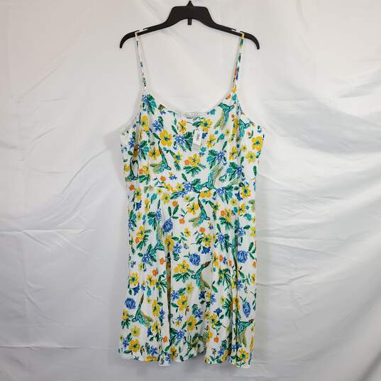 Old Navy Women White Floral S/L Dress NWT sz XXL image number 1