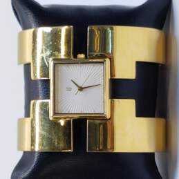 Franklin Mint Gold Tone Bracelet Cuff Watch