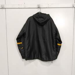 Mens Black Long Sleeve Hooded Full Zip Windbreaker Jacket Size Large alternative image