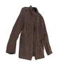 Womens Brown Long Sleeve Collared Full Zip Jacket Size Large image number 1